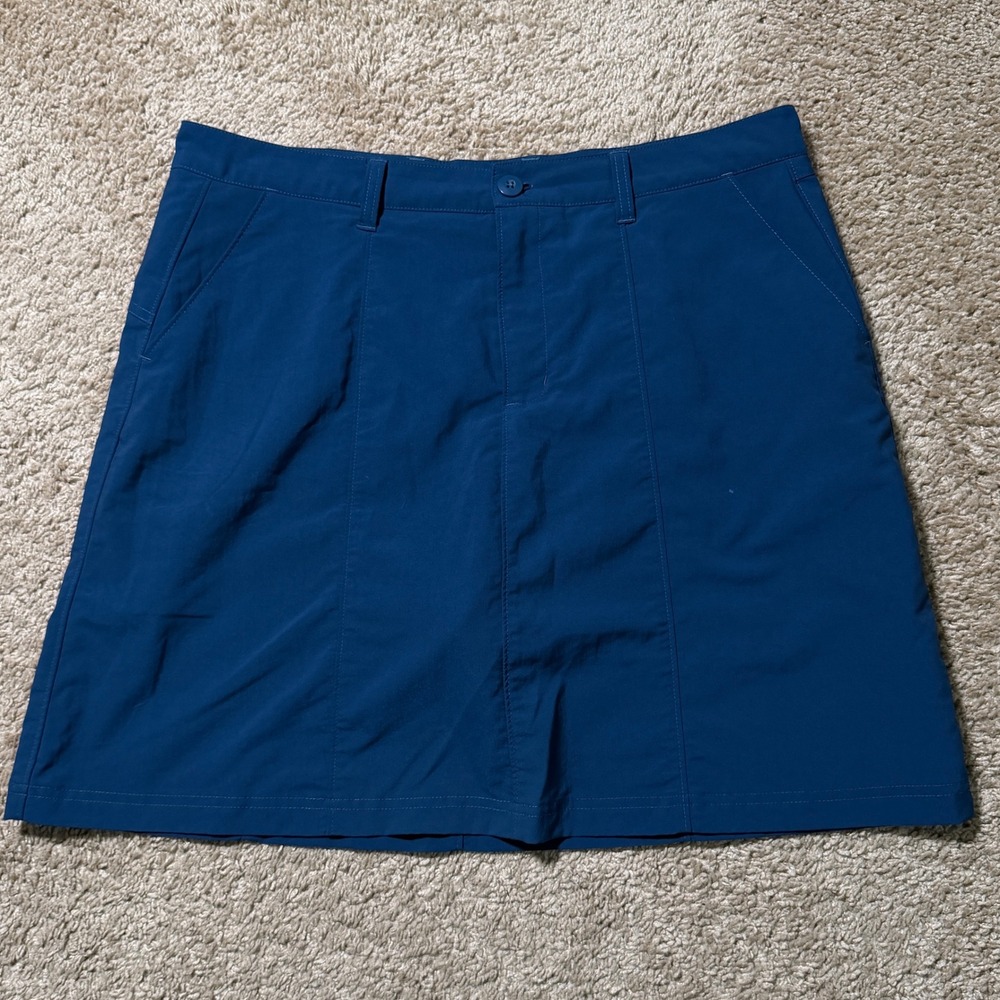 Patagonia Happy Hike Skort Womens 14 Blue Hiking Active Skirt Built-in Shorts